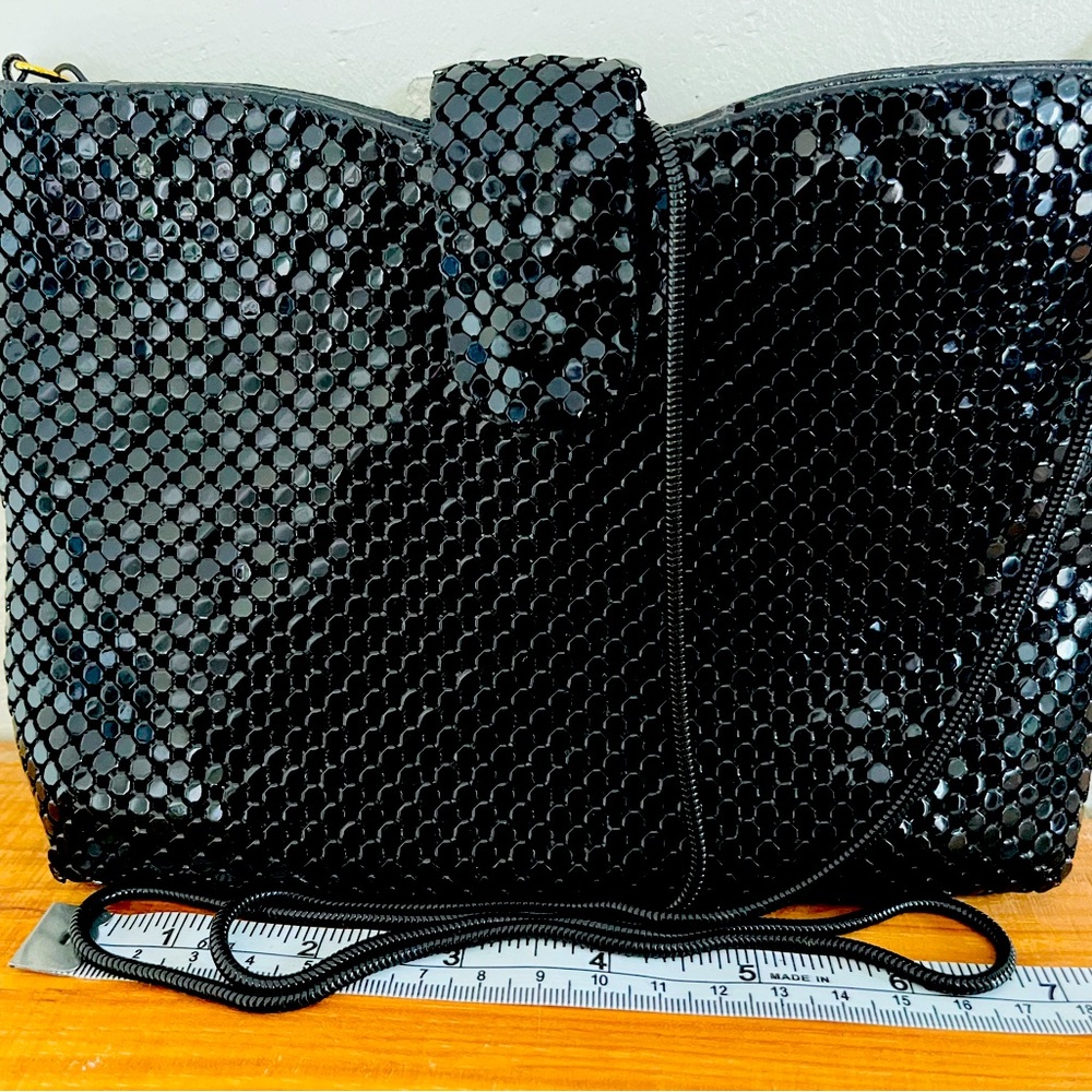 Vtg Rebecca Lynn Black MeshClutch Evening Shoulder Bag